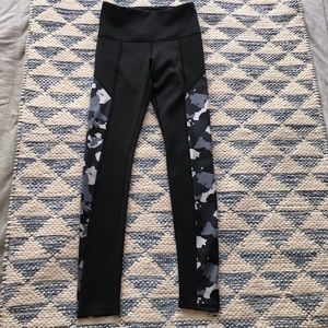 Noli Yoga Pants Black Gray Camo Italian Fabric S Athletic Athleisure Leggings
